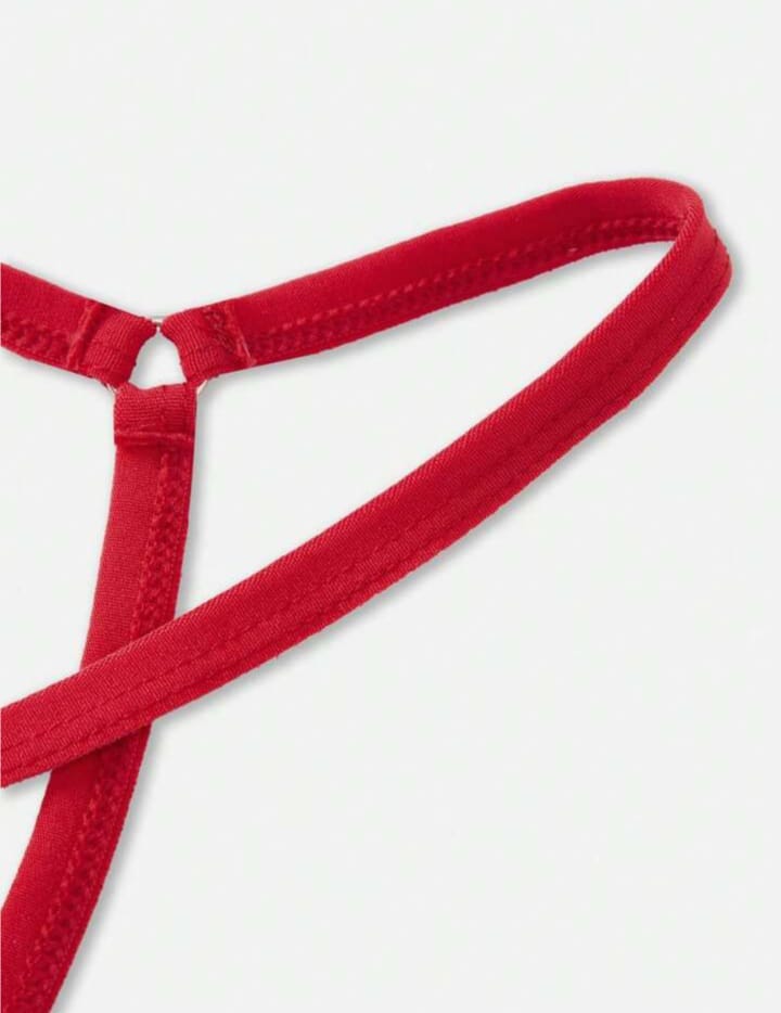 Men's Metallic Fabric Patchwork Thong Underwear